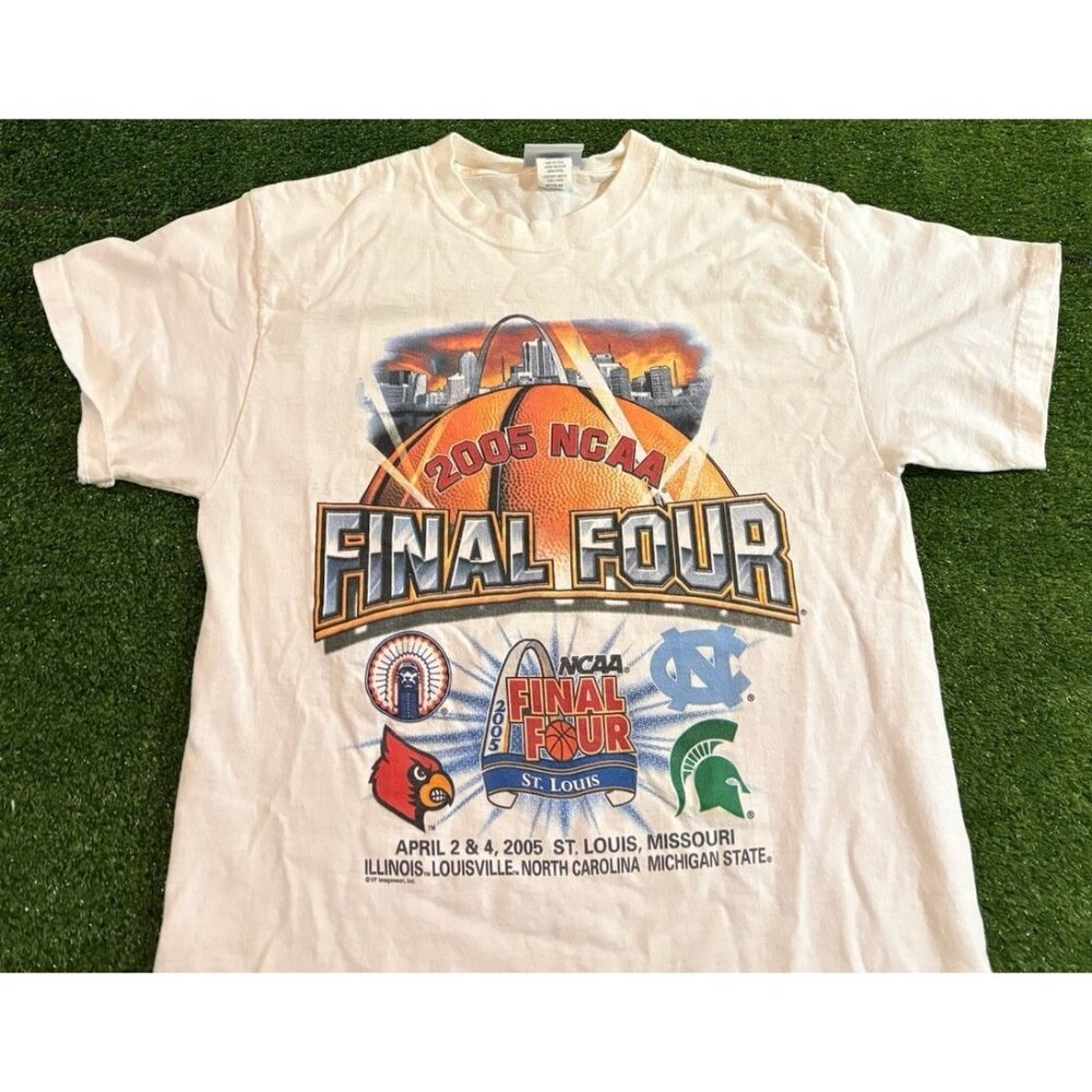Vintage Final Four shirt mens small white Y2K short sleeve north carolina 23 - Picture 4 of 10